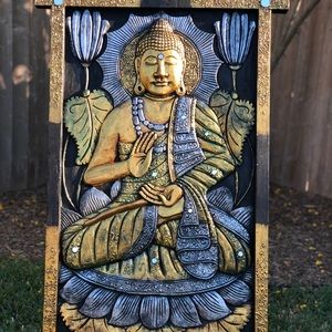 XL Buddha Gold Foil Panel